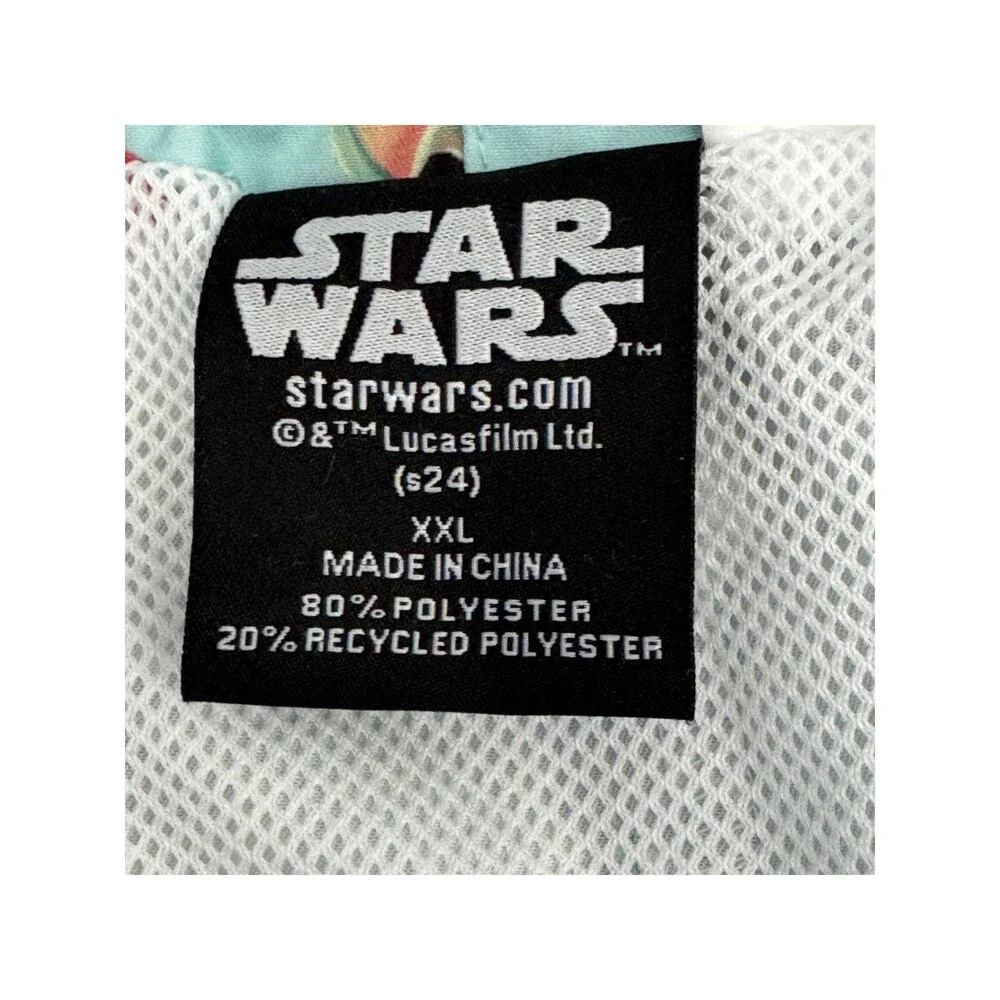 Star Wars Swim Trunks Mens 2XL Grogu Baby Yoda Floral Board‎ Shorts
